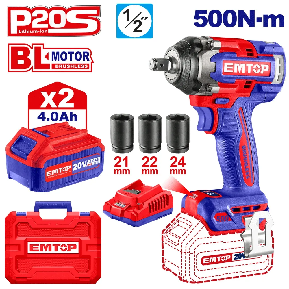 Clé à choc 20v Brushless 1/2 Tunisie