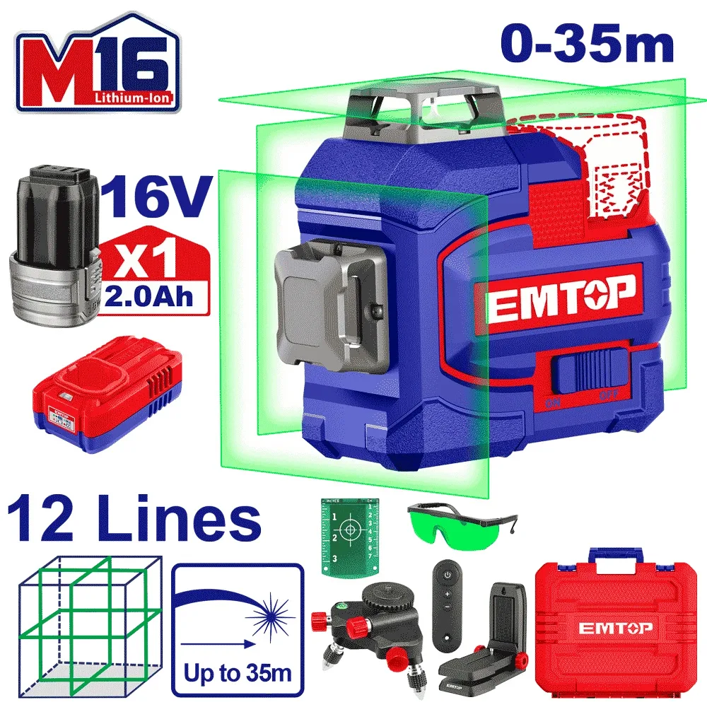 laser 12 lignes 16v vert 35m ESLE12301 EMTOP Tunisie