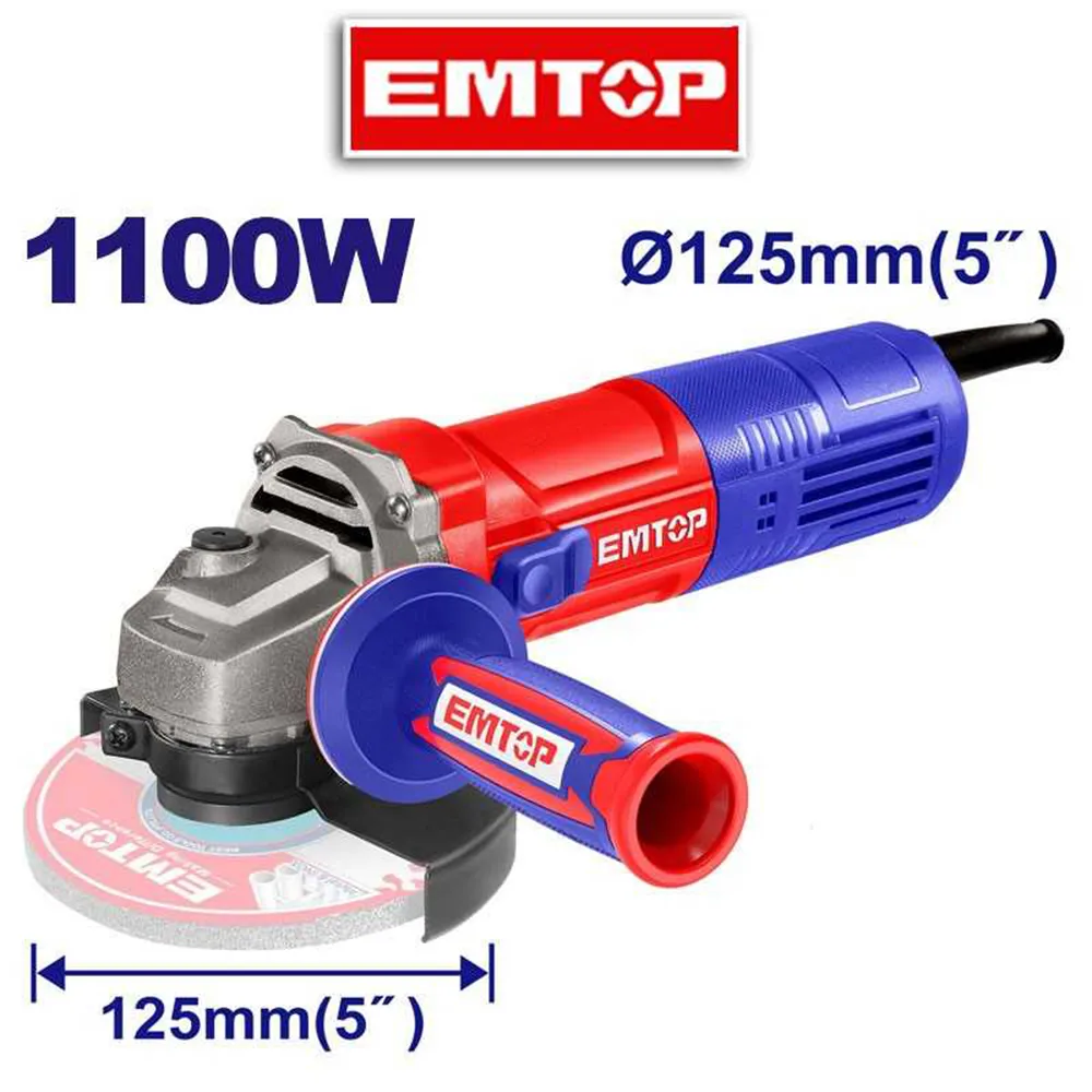Meuleuse d’angle 125mm 1100w EAGR11051 EMTOP Tunisie