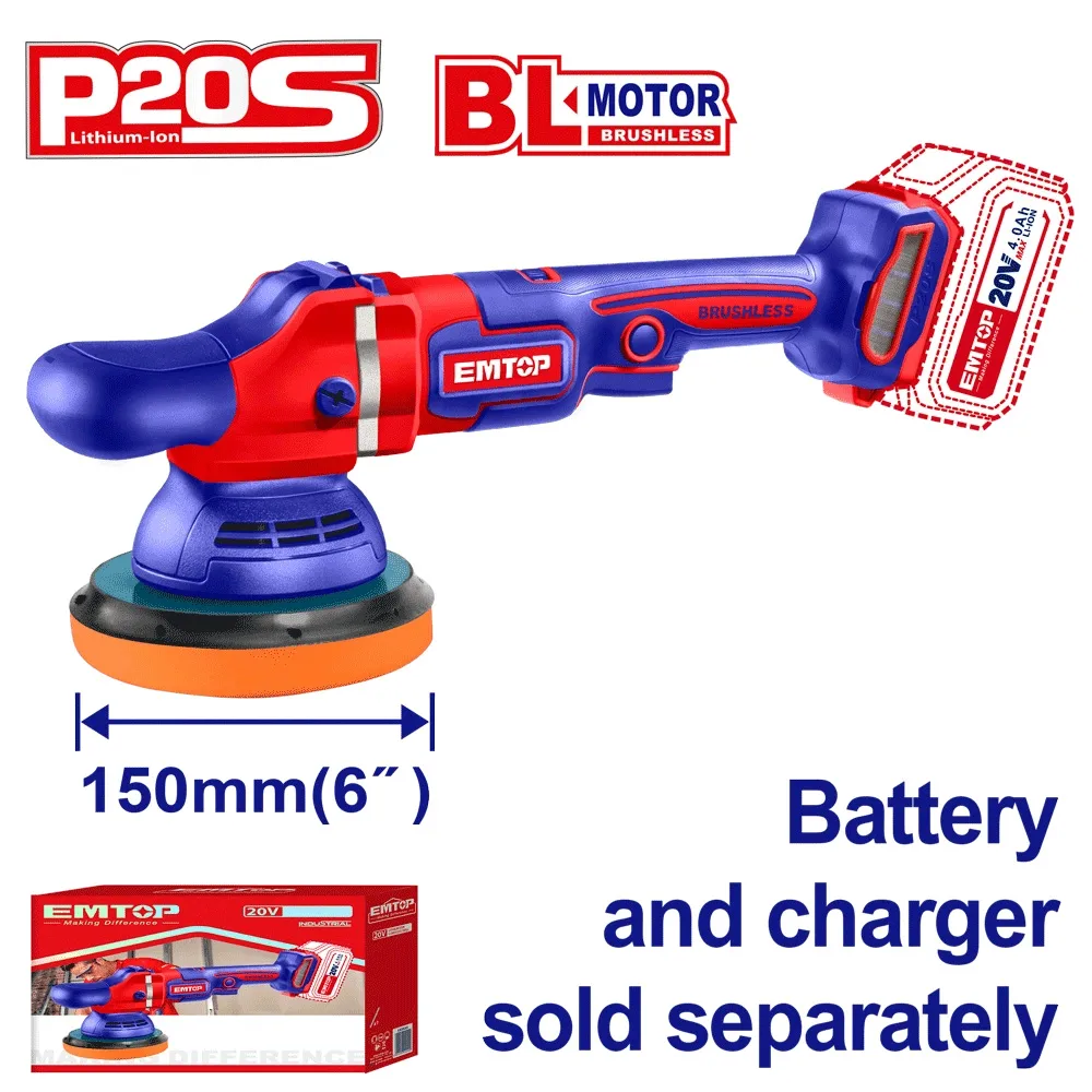 Ponceuse polisseuse 150mm 20v ELAP2015 EMTOP Tunisie