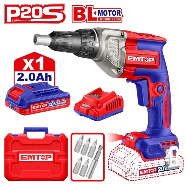Visseuse placo Brushless 20v 2B 2AH ECDSL204281 EMTOP Tunisie