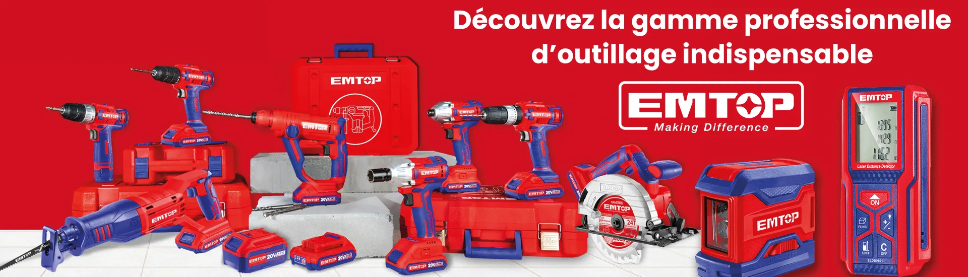 Outillage professionnel EMTOP Tunisie